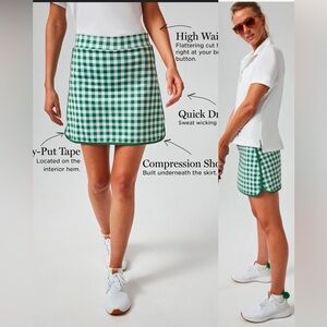 Tuckernuck Green Gingham Skort
